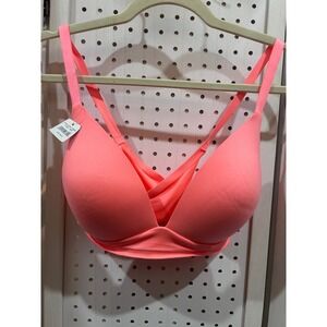 Aerie Real Me Lightly Lined Wireless Bra Coral Pink Size 36D Bralette